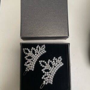 Sparkling Silver Dog Hair Clips